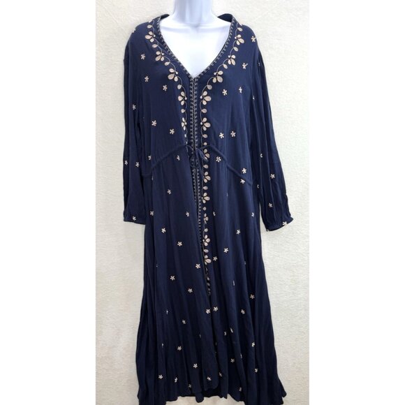 Natural Life Women's Brae Embroidered Midi Dress Size XL NWT - Picture 1 of 11